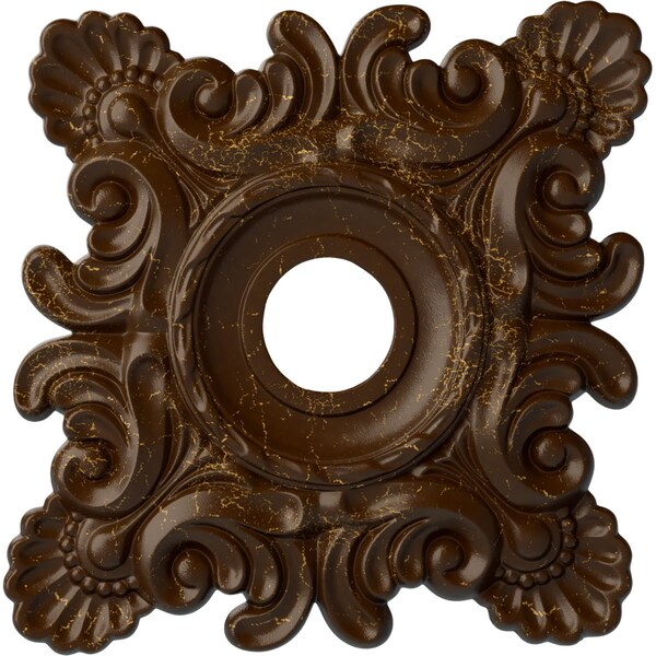 Ekena Millwork Crawley Medallion (Canopies up to 6 3/4"), 18"W x 18"H x 3 1/4"ID x 1 1/2"P, Root Beer Crackle CM18CRRBC - main